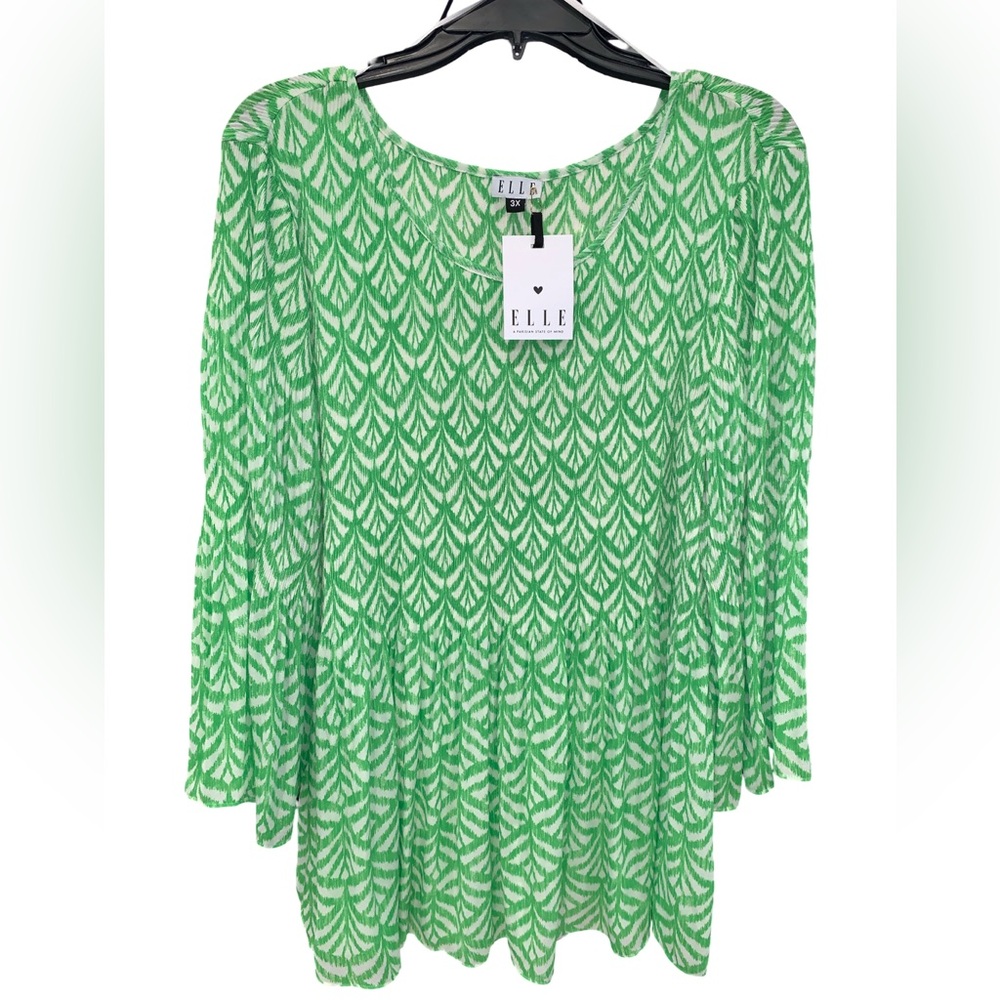 Gorgeous Green Shirred Tunic by ELLE Size 3X NWT